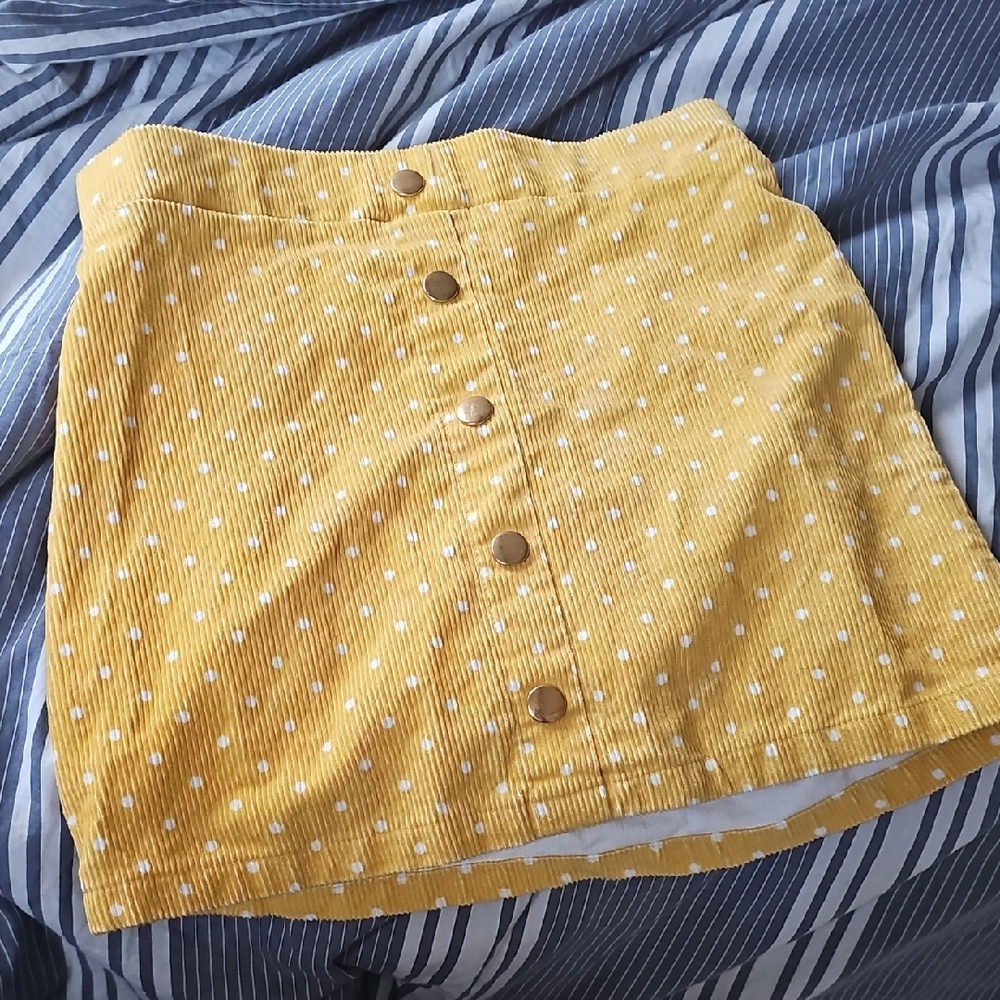 Girls Yellow Polka Dot Skirt